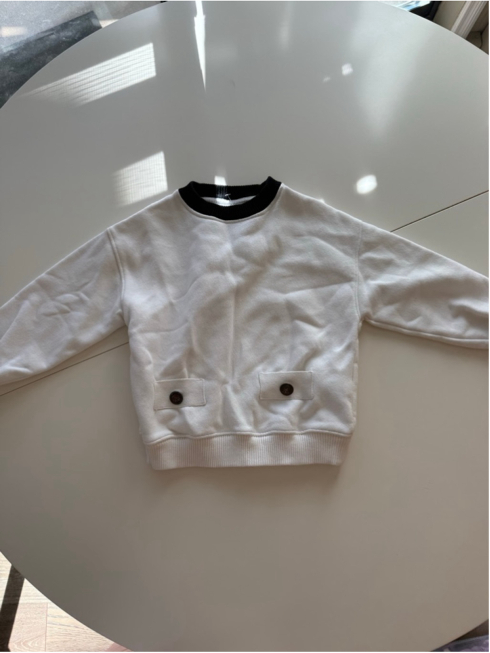 Zara Kids Cream Fleece-Lined Sweatshirt | Size 6–7